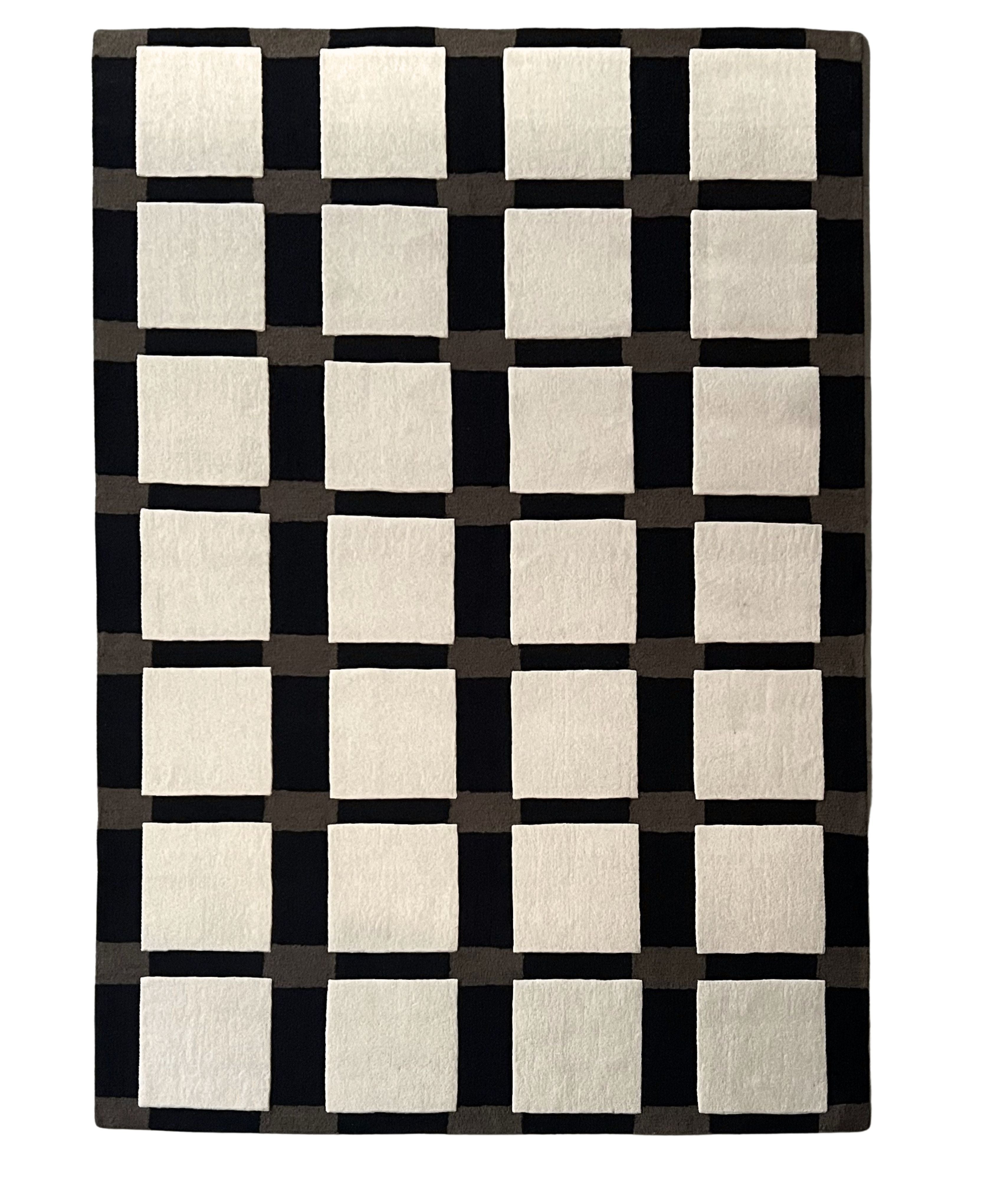 alfombra artesanal checkerboard hecha a mano diseño de autor