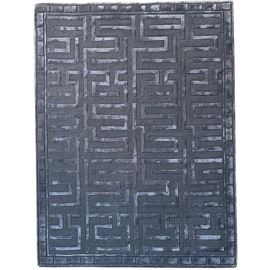 Alfombra Murcia azul en Lana de NZ y y Viscosa by Kaymanta, elaboración orgánica.