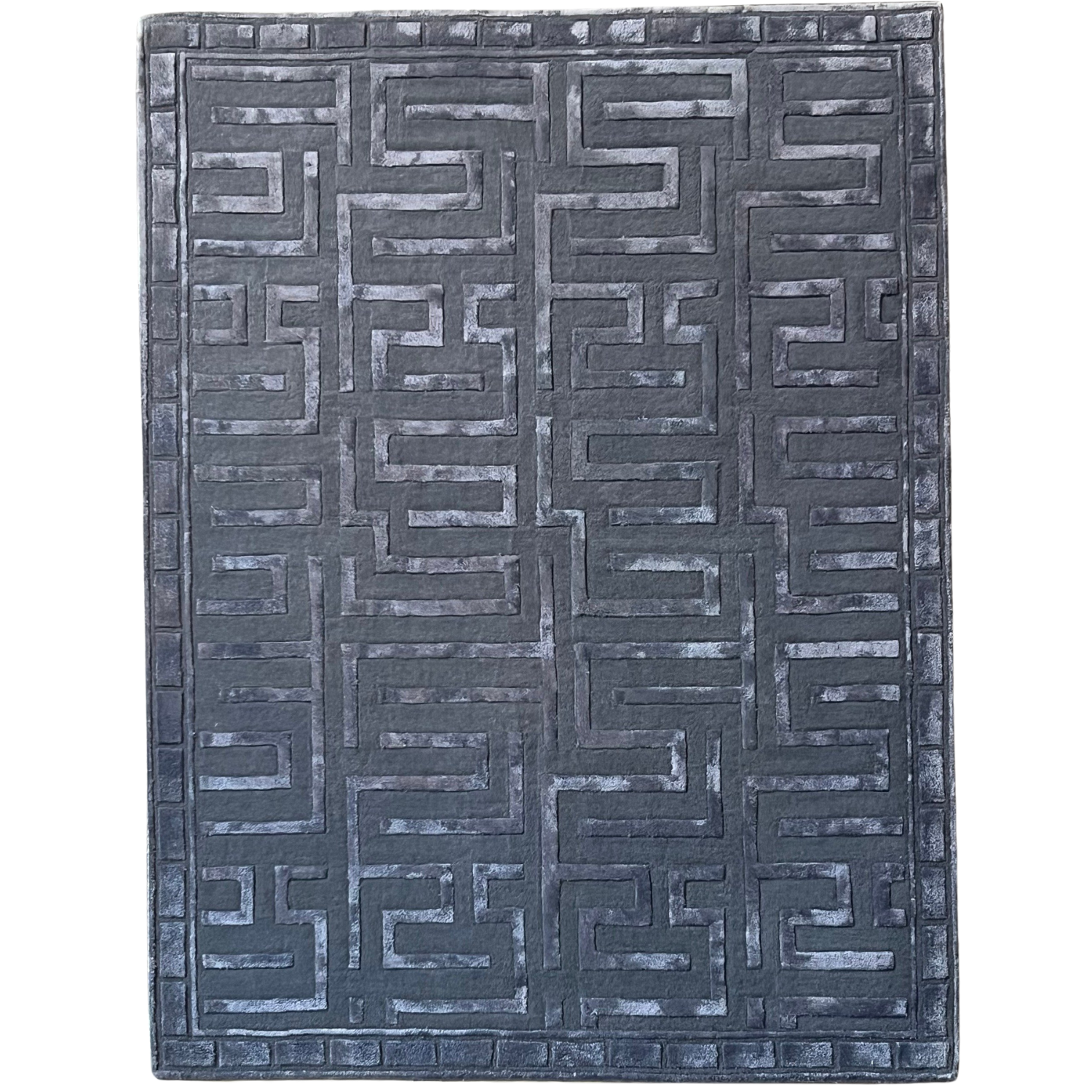 Alfombra Murcia azul en Lana de NZ y y Viscosa by Kaymanta, elaboración orgánica.