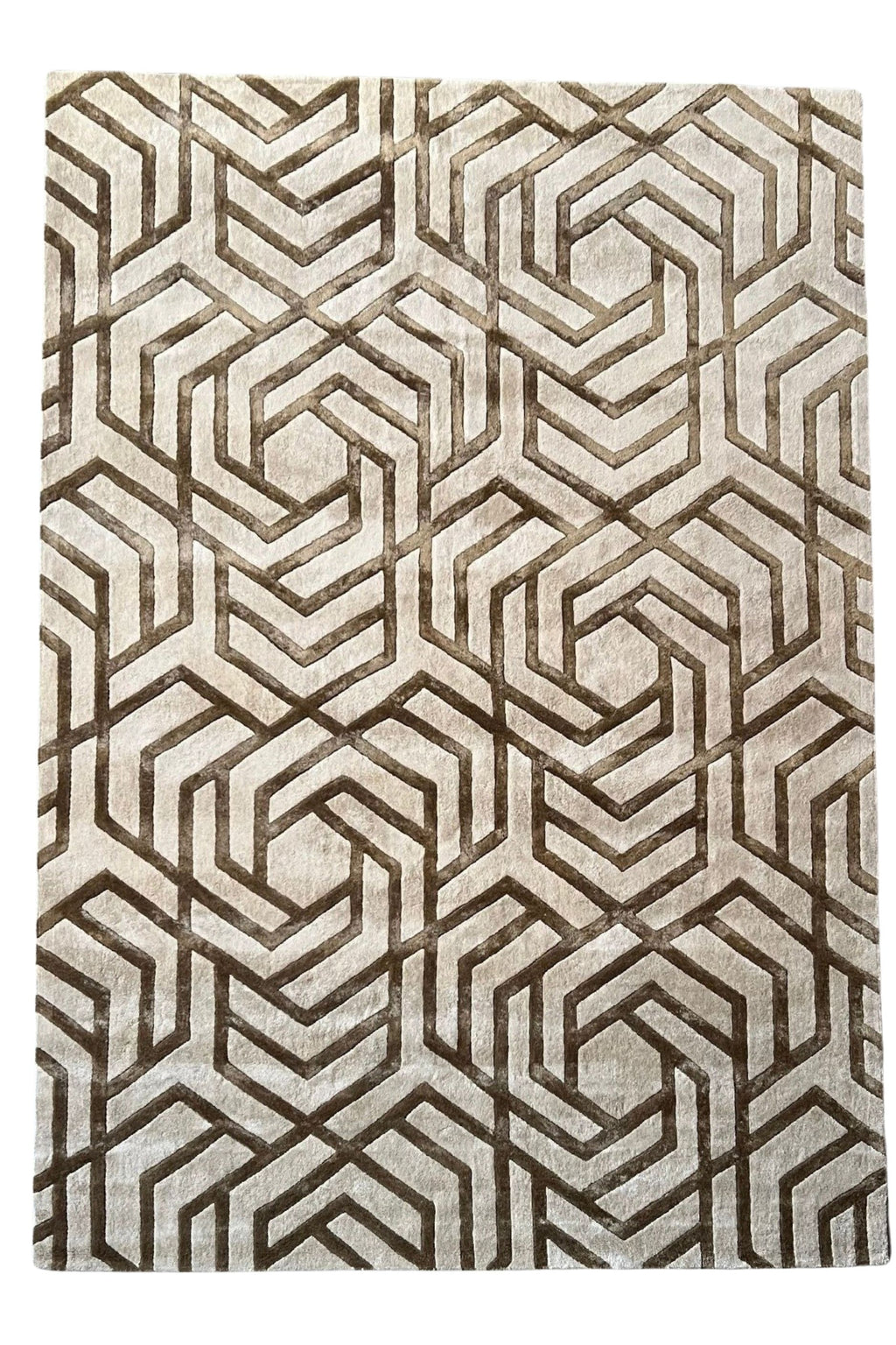 Alfombra Varanasi en Lana de NZ y Viscosa by Kaymanta, elaboración orgánica.