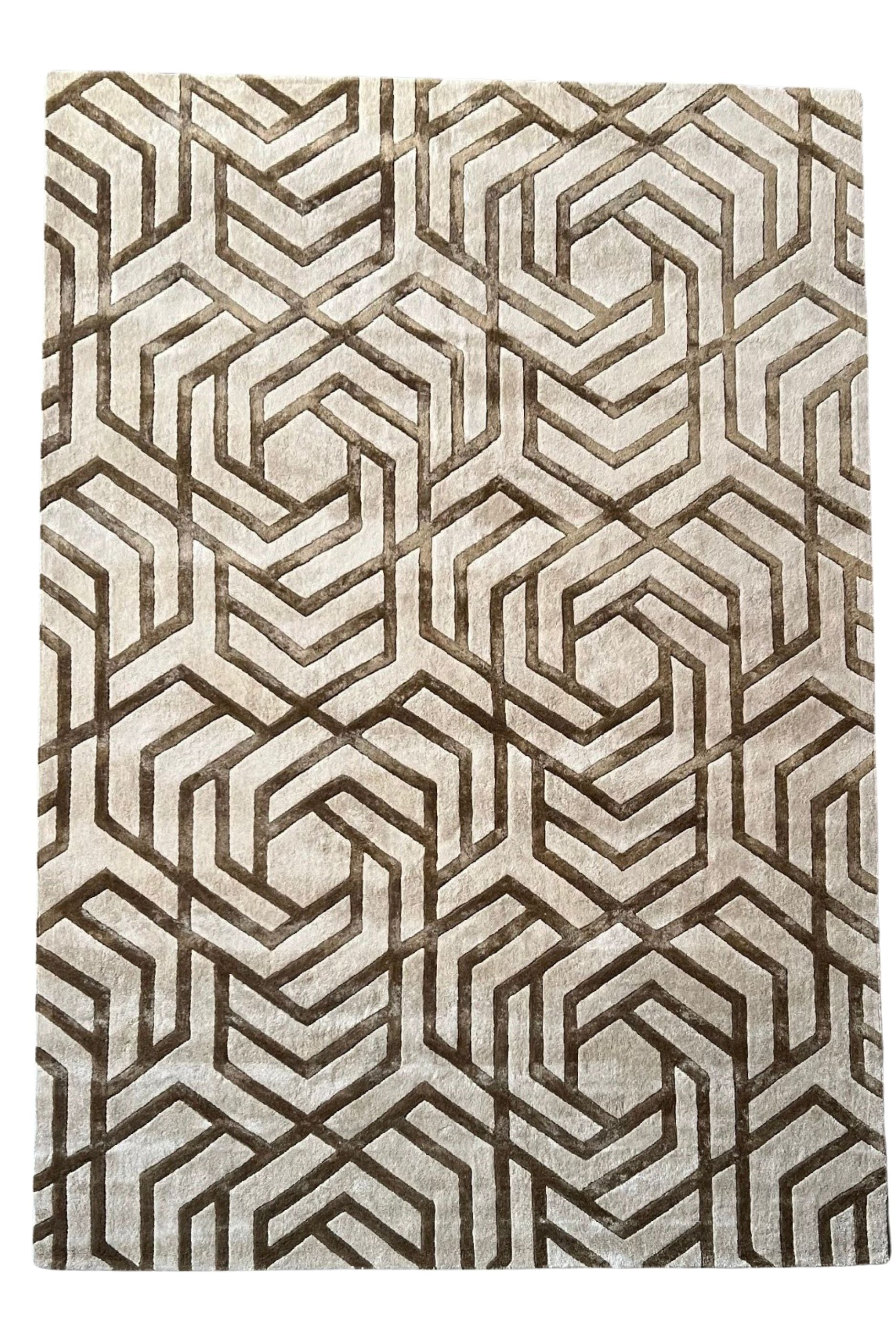 Alfombra Varanasi en Lana de NZ y Viscosa by Kaymanta, elaboración orgánica.