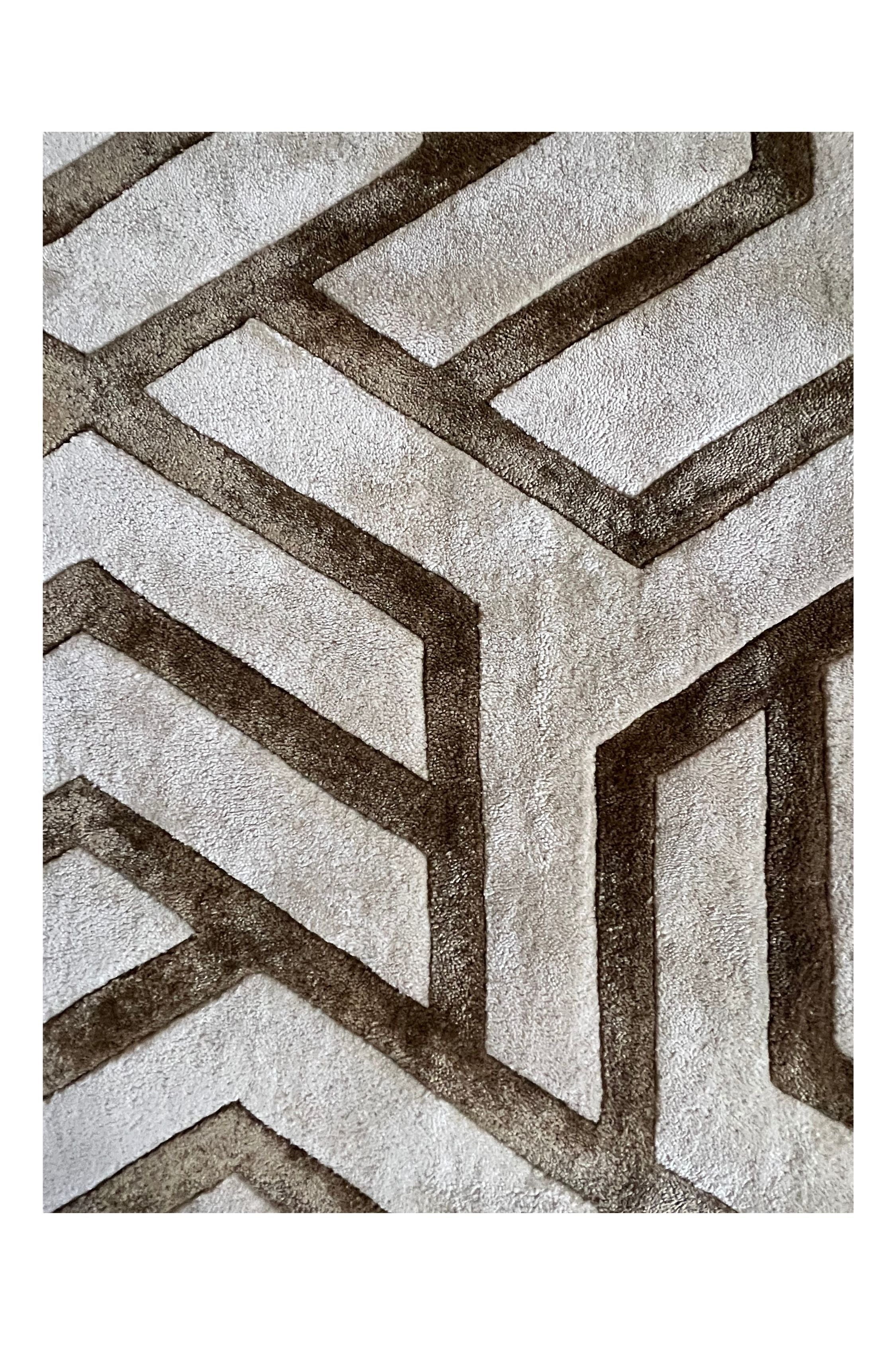 Alfombra Varanasi en Lana de NZ y Viscosa by Kaymanta, elaboración orgánica.