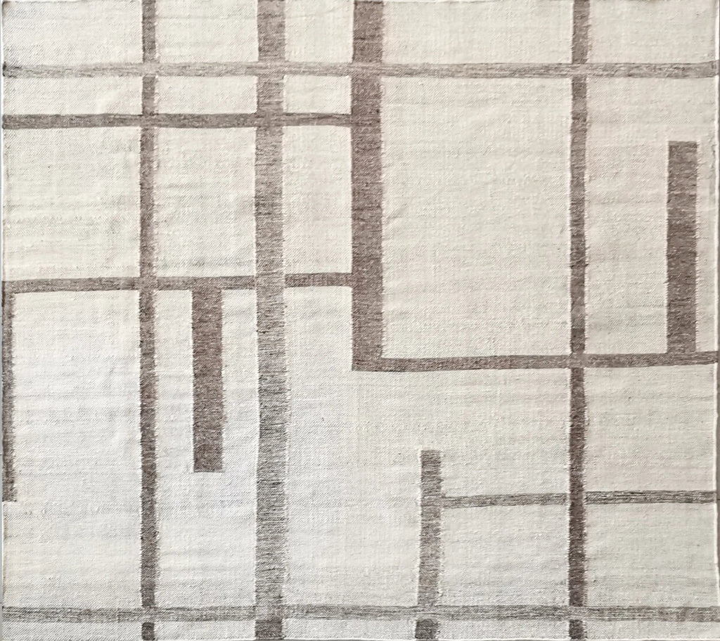 Alfombra Australia PET reciclado – Tejida a mano en blanco y gris by Kaymanta, elaboración orgánica.