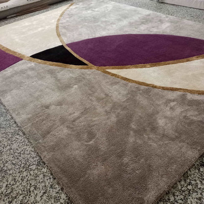 Alfombra Diseño Eclipse en Lana de NZ y Viscosa by Kaymanta, elaboración orgánica.