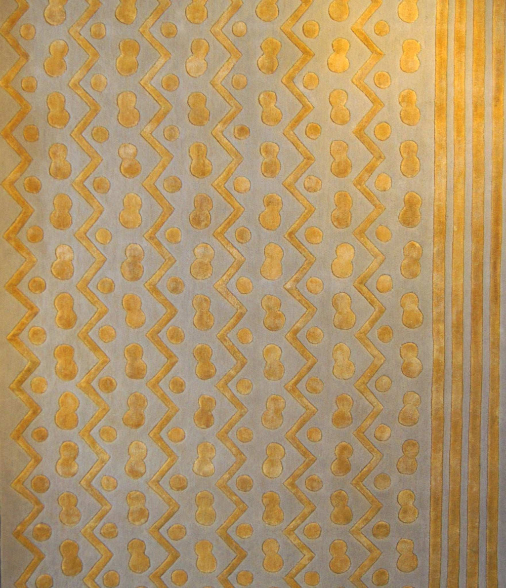 Alfombra Tapa Stripes de Mariano Fortuny en Lana de NZ y Viscosa by Kaymanta, elaboración orgánica.