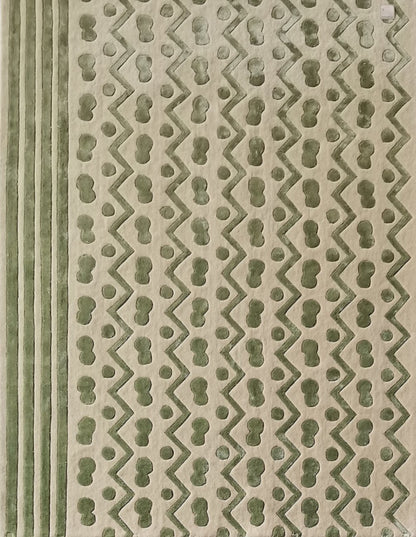 Alfombra Tapa Stripes de Mariano Fortuny en Lana de NZ y Viscosa by Kaymanta, elaboración orgánica.